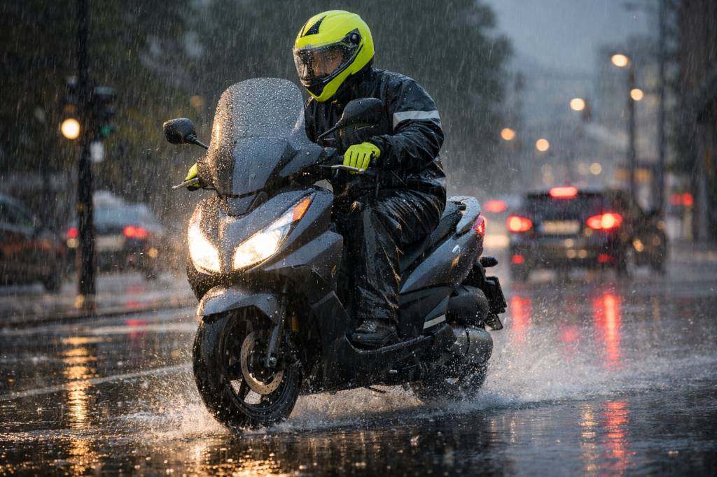 Scooter et pluie : astuces pour rester visible, au sec et éviter les chutes en circulation urbaine